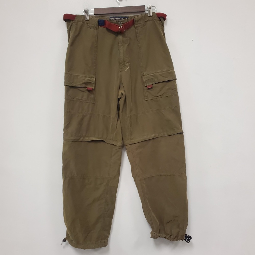 Abercrombie & Fitch Mens Vintage Y2K Paratrooper Pants Size L Military Cargo